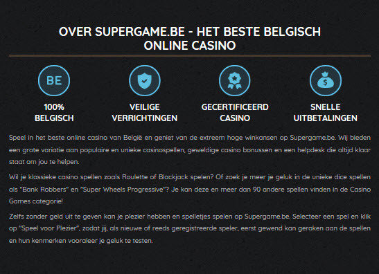 Supergame het beste Belgische casino