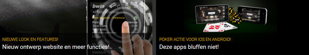 bwin mobile via iOS of Android