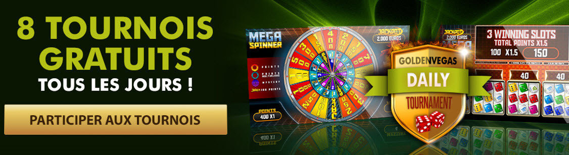 Goldenvegas 8 tournois gratuits tout les jours