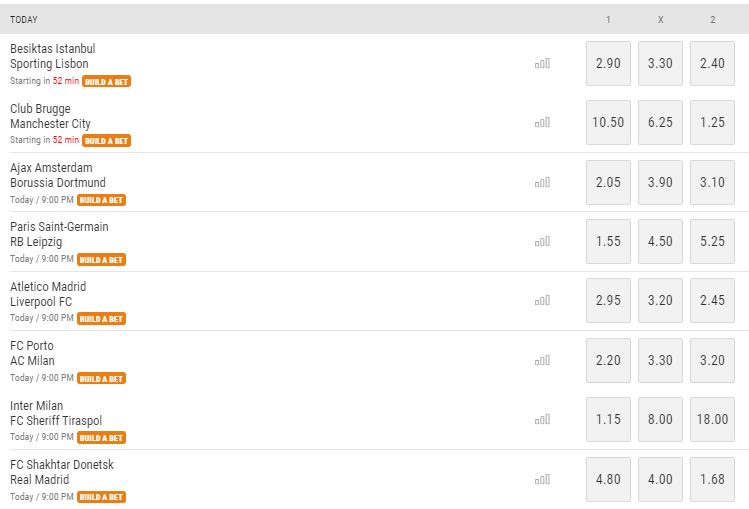 Wed op de Champions League | Speeldag 19/10/2021