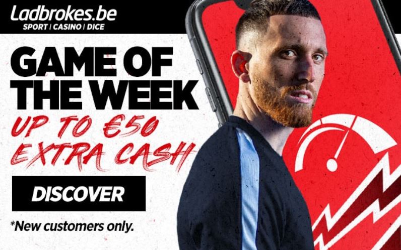 € 10 inzetten en € 50 EXTRA CASH bij Ladbrokes.be