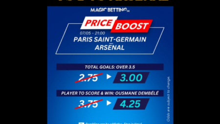 Verhoogde quoteringen bij de Champions League PSG vs Arsenal