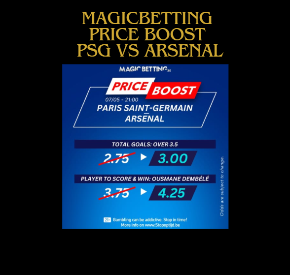 Verhoogde quoteringen bij de Champions League PSG vs Arsenal