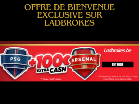 Offre de bienvenue exclusive PSG vs Arsenal sur Ladbrokes