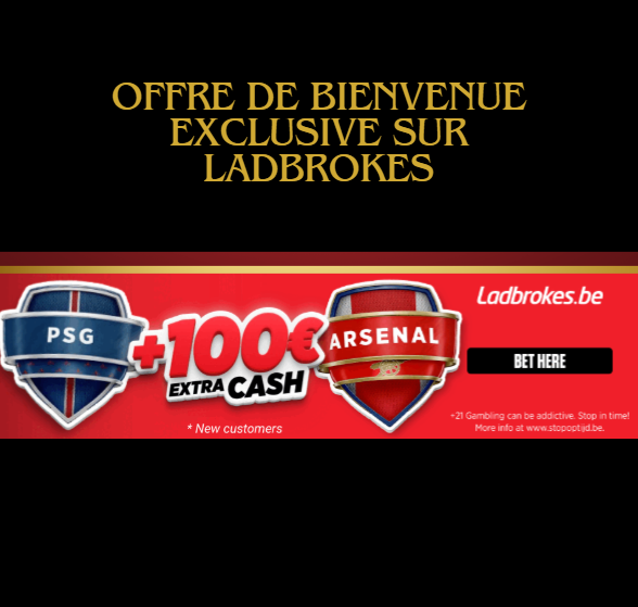 Offre de bienvenue exclusive PSG vs Arsenal sur Ladbrokes